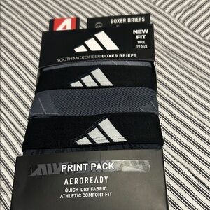 Adidas Boys Black and Dark Gray Boxer Briefs